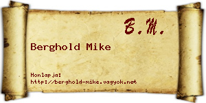 Berghold Mike névjegykártya